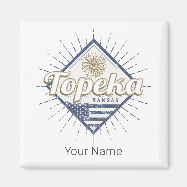 Imã Topeka City Kansas Estados Unidos Sunflower EUA (Frente)