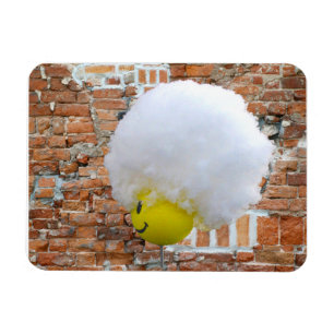 Ímã Topo da Antena Amarela Feliz, Chapéu de Neve Fluf