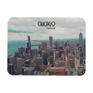 Ímã Topo do mundo, Chicago, Data personalizável