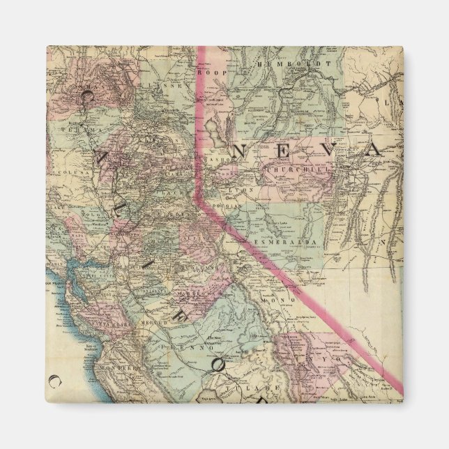 Imã Topografic Railroad and County Map, Califórnia (Frente)