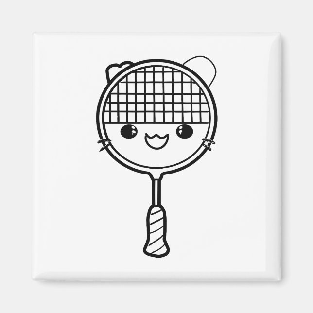 Imã Toque de Cartoon de Badminton Racket (Frente)