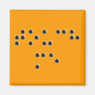 Imã Toque em me (Braille) ímã quadrado