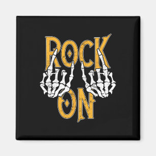 Imã Toque na Mãos de Esqueleto Rock And Roll Metal Con