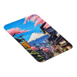 Ímã Tóquio Mt Fuji Esticou A Impressão Da Tela
