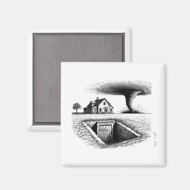 Imã Tornado House Cellar com Cruz (Front/Back)