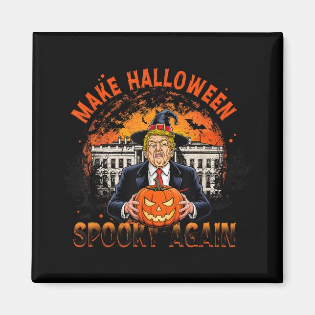 Imã Torne o Halloween Novamente Engraçado Trump Hallow (Frente)