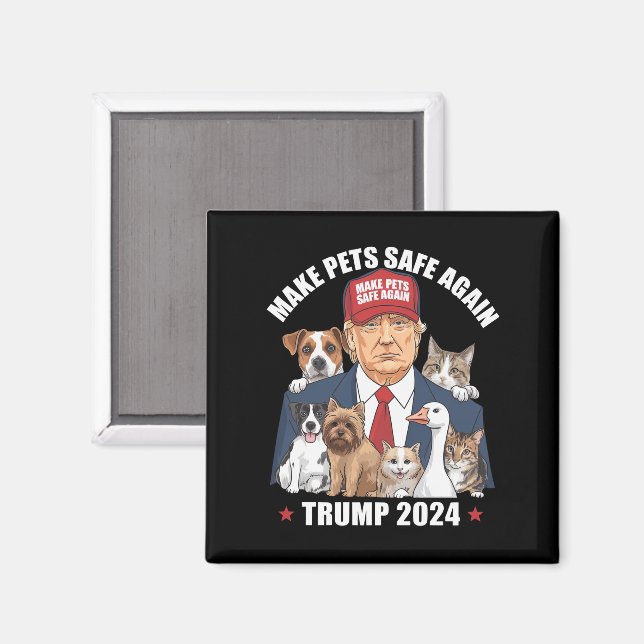 Imã Torne Os Animais Seguros Novamente Trump 2024 Salv (Front/Back)