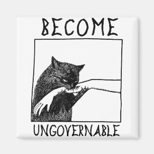 Imã Torne-se ingovernável - Gato Negro Mordendo Mão En