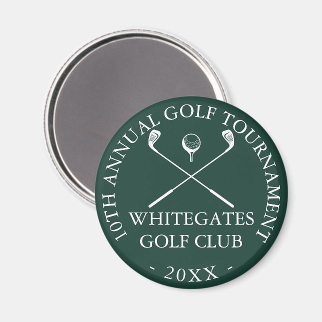 Imã Torneio de Clube de Golfe Esmeralda Verde Personal (Front/Back)