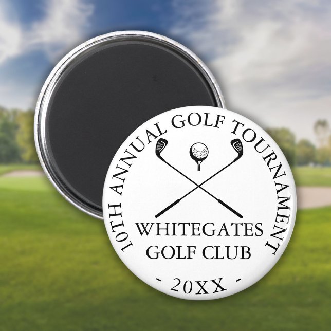 Imã Torneio de Golfe Moderno Personalizado (Custom Modern Golf Club Tournament Magnet)