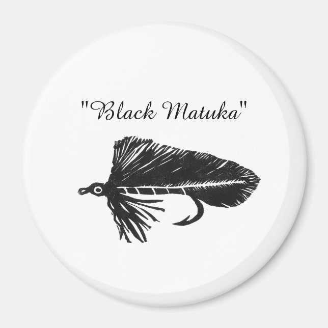 Imã Torneira Negra Matuka, pesca de moscas, arte de li (Frente)