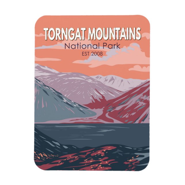 Ímã Torngat Mountain National Park Canada Vintage (Vertical)