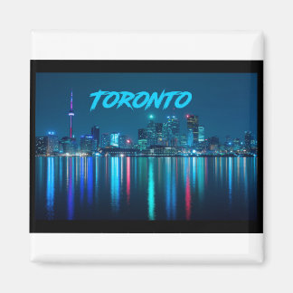 Imã Toronto Canadá Linha da Noite sobre a Água Colorid