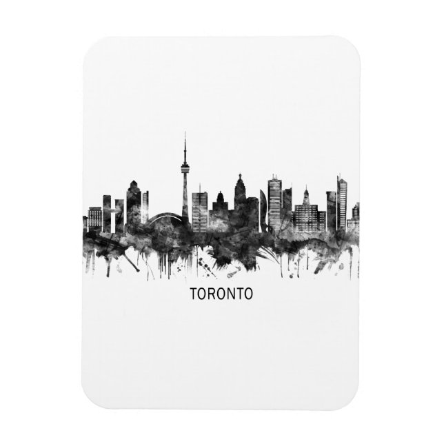 Ímã Toronto Canada Skyline BW (Vertical)