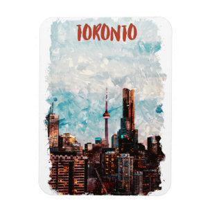 Ímã Toronto Canada Skyline Silhouette