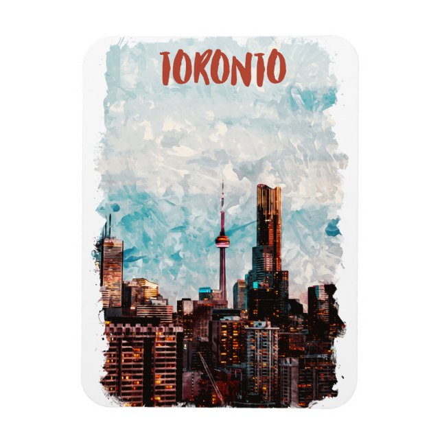 Ímã Toronto Canada Skyline Silhouette (Vertical)