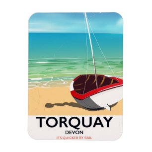 Ímã Torquay Devon, poster de viagens de proteção