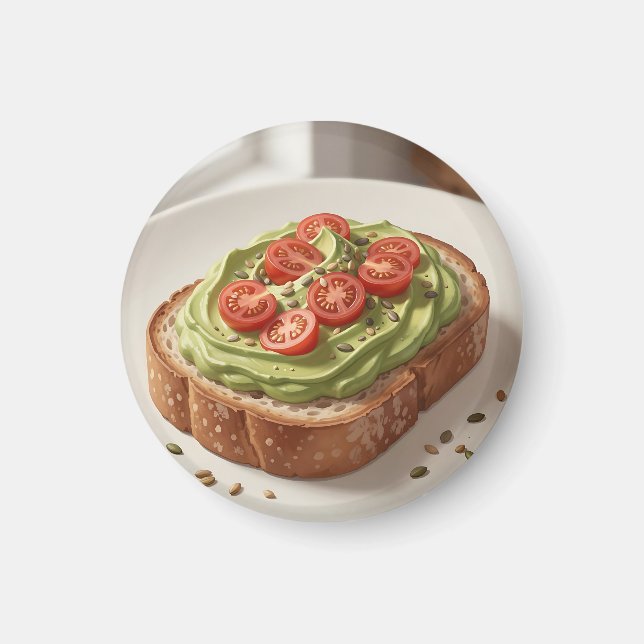 Imã Torrada de Abacate e Tomate Arte de Café da Manhã  (Frente)