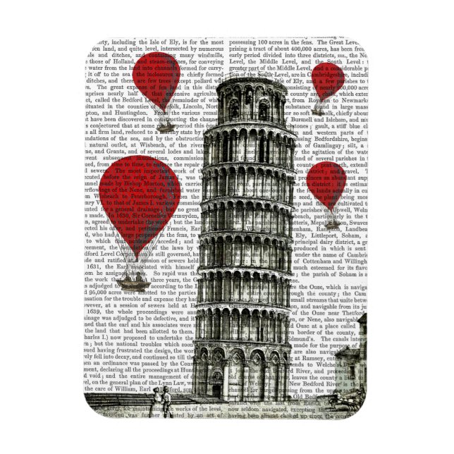 Ímã Torre de Pisa e Balões de Ar Quente Vermelho (Vertical)