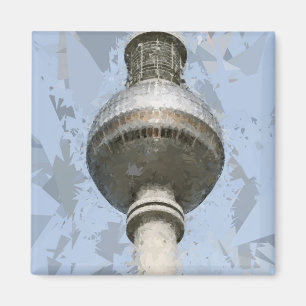 Imã Torre de TV de Berlim Arte de Viagem Abstrata Alem