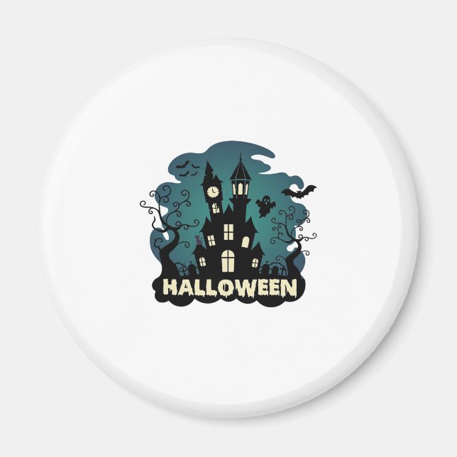 Imã Torre do Relógio da Casa Assombrada de Halloween M (Frente)