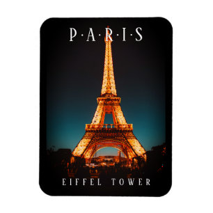Ímã Torre Eiffel À Noite, Paris, Preto