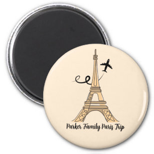 Imã Torre Eiffel Chic Trip em Paris Personalizável