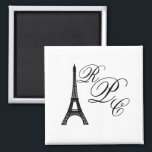 Imã Torre Eiffel de Paris<br><div class="desc">Design de Torre Eiffel de Paris que você pode personalizar com seu próprio monograma,  texto ou outras ideias. O plano de fundo é transparente para que você possa alterar as cores através da ferramenta personalizar.</div>