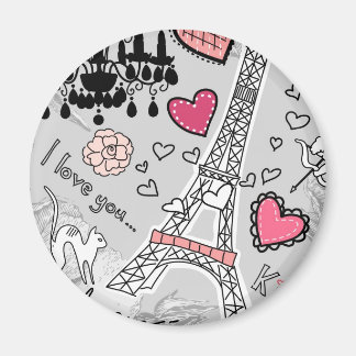 Imã Torre Eiffel, Floral Paris, torre negra, rosa e ci