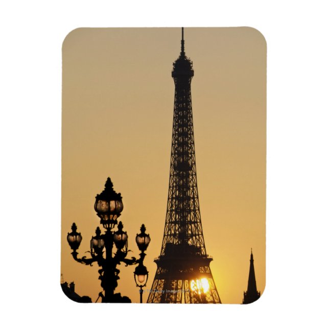 Ímã Torre Eiffel no pôr do sol (Vertical)
