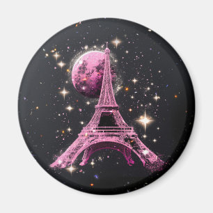 Imã Torre Eiffel Noite Lua          