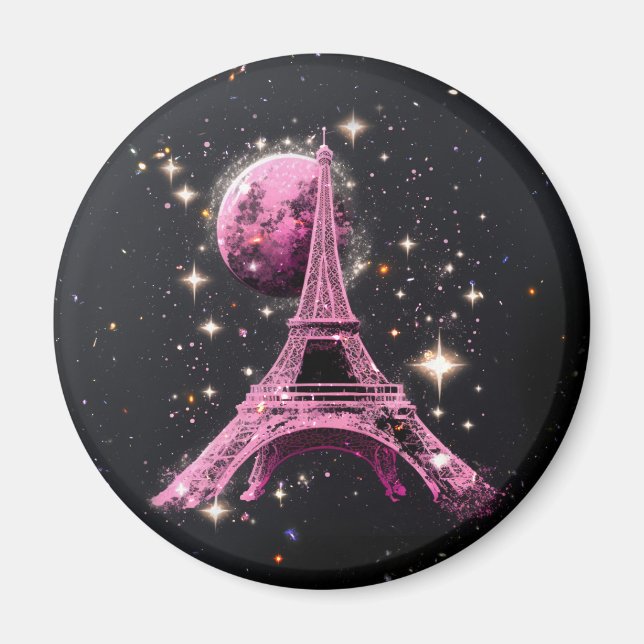 Imã Torre Eiffel Noite Lua           (Frente)