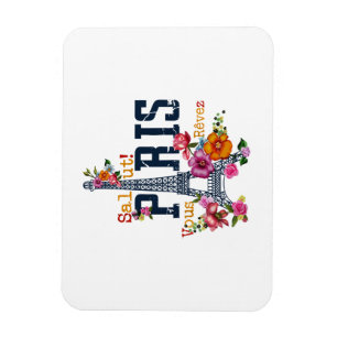 Ímã Torre Eiffel Paris Shirt Salut Flor Paris Fra