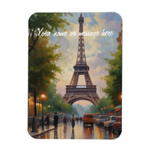 Ímã Torre Eiffel Paris Viagem Arte Retro Nome