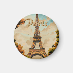 Imã Torre Eiffel Paris Viagem Estilo Vintage Arte Retr