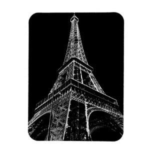 Ímã Torre Eiffel Preto Branco Paris Viagem Vintage