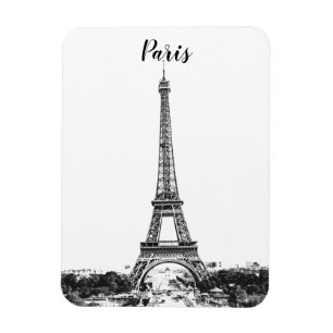 Ímã Torre Eiffel preto e branco