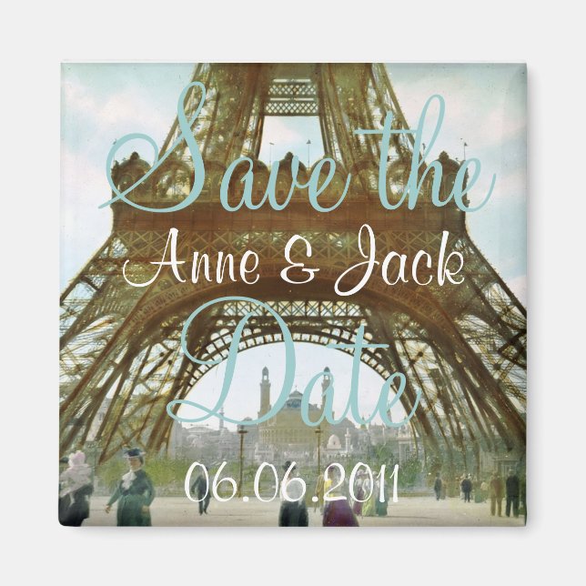 Imã Torre Eiffel Salve a Data (Frente)