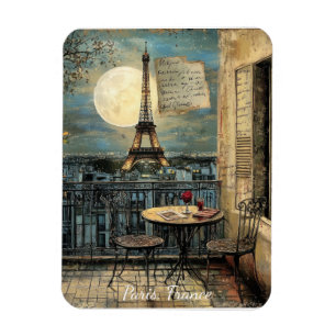 Ímã Torre Eiffel Vintage Paris Arte de Viagem Romântic
