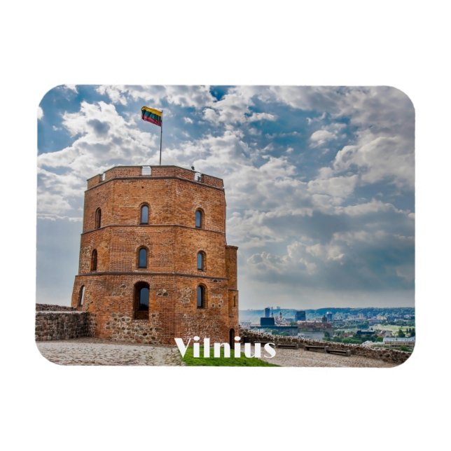 Ímã Torre Gediminas em Vilnius, Lituânia (Horizontal)