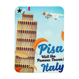 Ímã Torre inclinada da cópia das férias do vintage d