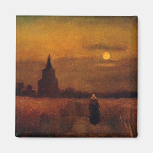 Imã Torre Velha nos Campos de Vincent van Gogh (Frente)