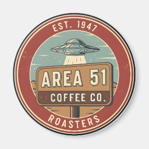 Imã Torrefadores de Café Área 51 Emblema Vintage