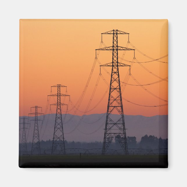 Imã Torres de Energia ao Pôr do Sol (Frente)