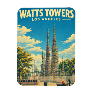 Ímã Torres Watts Los Angeles Viagem Antiga Califórnia