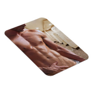 Ímã Torso masculino musculoso sem camisa de SlipperyJo