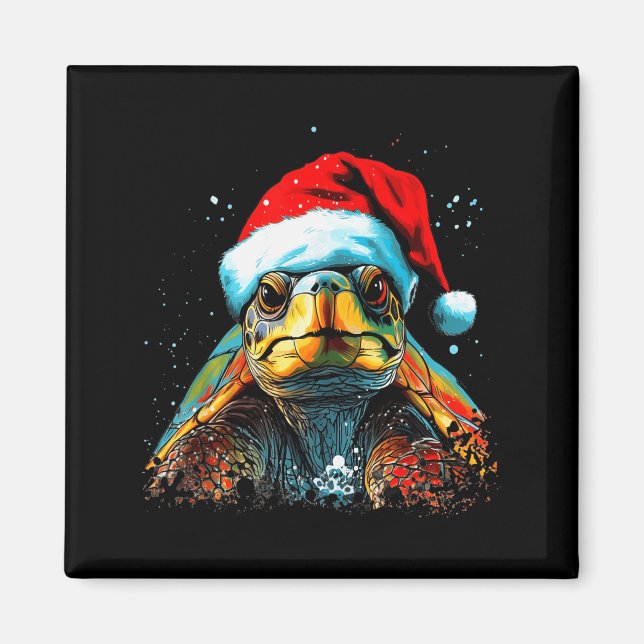 Imã Tortoise Christmas Animal Lovers Men Women Kids Gi (Frente)