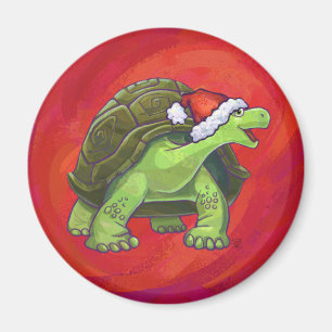 Imã Tortoise Christmas On Red