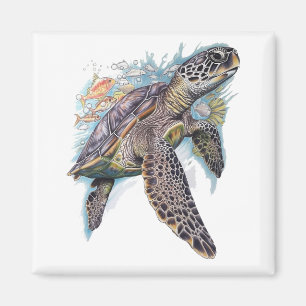 Imã Tortuga de mar multicolor