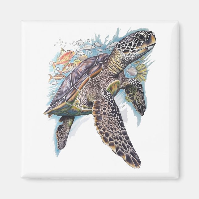 Imã Tortuga de mar multicolor (Frente)